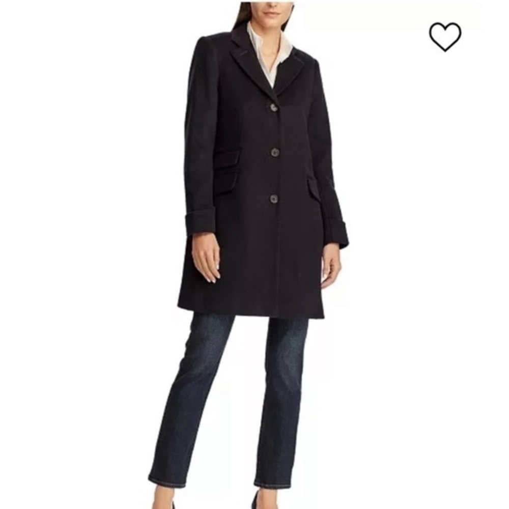 Ralph Lauren Three-Button Wool-Blend Reefer Coat
